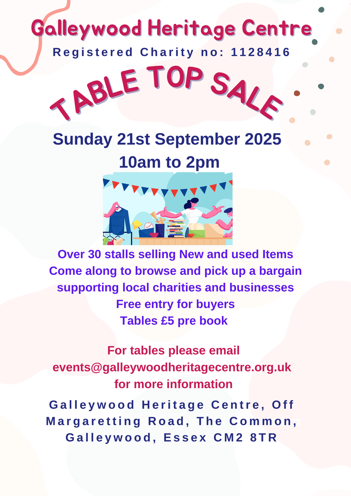 Table top sale September 2025